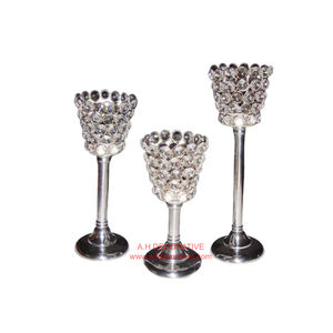 Bougeoir en cristal de luxe pour la décoration de la maison Globes en cristal faits à la main Ensemble de 3 pour l'entrée de mariage Décoration de Noël - Product Image 5