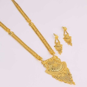 Joyería larga chapada en oro de 14K 18K 24K al por mayor, joyería de diseño tradicional, collares de moda, joyería llena de oro de latón - Product Image 2