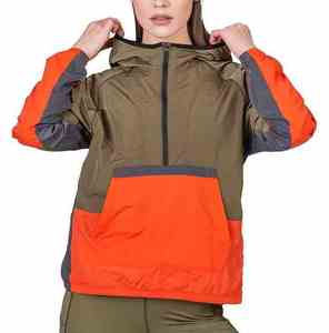 Venta caliente personalizado mujeres de punto transpirable deporte cortavientos dos tonos chaquetas impermeables - Product Image 3