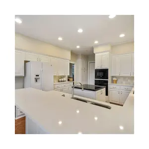 LQ-403厨房台面水晶白色石英人造石英新颖设计金色供应商石材墙板热卖