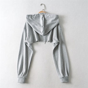Wholesale Women Girls Casual Hooded Sweatshirts Long Sleeve Winter Autumn Fashion Oversized Sublimation <b>Crop</b> <b>Top</b> Hoodies - Product Image 2
