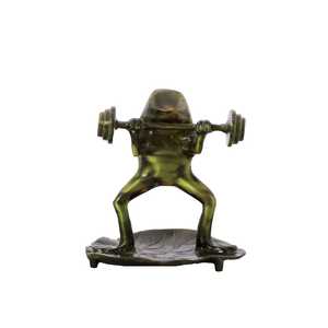 Art Deco Style Decorative Brass Bodybuilder Frog Figurine Handicraft Ornaments for Dining and Living Room for Home Decoration - Product Image 5