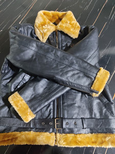 Customize Design New Leather <b>Jacket</b> For Men Winter Fashion Warm Fur Collar Leather <b>Jacket</b> <b>Sheepskin</b> Zipper <b>Jacket</b> - Product Image 6