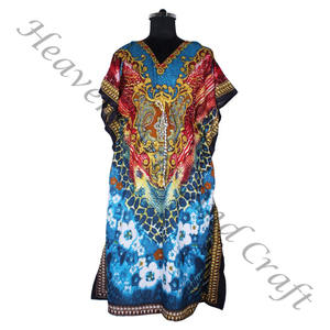 KFL002 Moda sin mangas Seda pura Kaftan largo Tallas grandes Ropa de dormir para mujer - Product Image 2