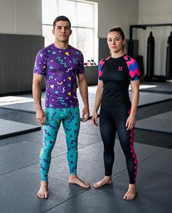 Retro 90s No Gi Set, Sublimated <b>BJJ</b> <b>Rashguard</b> and Spats, Custom OEM Grappling Wholesale - Product Image 2
