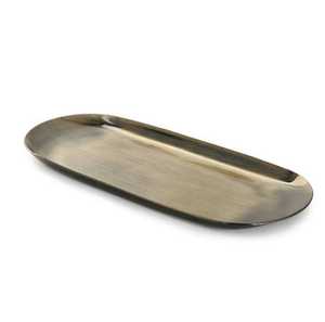 Plateau de service décoratif de table en aluminium plaqué or design industriel personnalisable et durable - Product Image 5