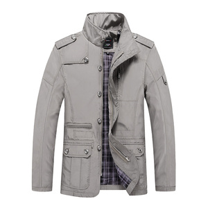 Mens Casual Lightweight Fleece Jacket TBF-138 Turn-down Collar Multi Pocket Waterproof Breathable Windproof Stylish <b>Winter</b> - Product Image 1