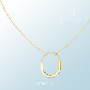 Collier pendentif en diamant rond blanc, certifié IGI, élégant et intemporel, cadeau pour femme - Product Image 1