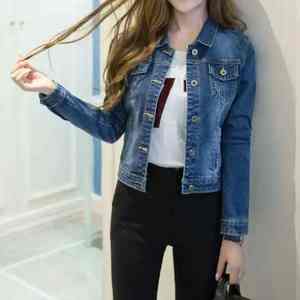 2024 Customized High Quality Jeans Jaket <b>Women</b> Contracted Fashion New High Quality Hot Sale Ladies Jeans <b>Jackets</b> Denim <b>Jacket</b> - Product Image 3