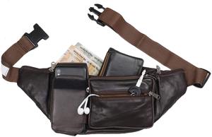 Riñonera de piel de vaca auténtica con estilo, riñonera Unisex con cierre de cremallera, riñonera cruzada, riñonera de viaje para hombres y mujeres - Product Image 2