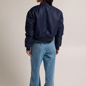 Blouson aviateur pour femme, logo personnalisé, OEM, léger, coupe-vent, fermeture éclair, mode décontractée, streetwear, vêtements d'extérieur, vente en gros d'usine - Product Image 4