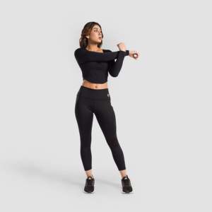 Leggings Deportivos Negros Dream Flex, Tejidos en Spandex/Nylon, con Logotipo Estampado en la Cintura, Transpirables y sin Costuras, Tallas XL 3XL Disponibles - Product Image 4