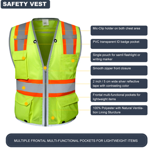 Gilet de sécurité réfléchissant haute visibilité en gros d'usine - Product Image 4