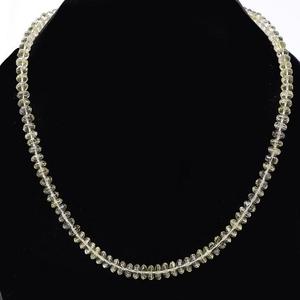 Collier de perles de pierres précieuses en quartz citron naturel lisse, forme soucoupe, fermoir en acier inoxydable, mariage, haute qualité, excellent, Gigli Rigli Gems - Product Image 1