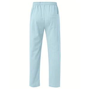 Pantalons en coton et lin pour hommes les plus vendus Confortables Nouveauté Design personnalisé avec taille mi-haute Qualité supérieure à prix avantageux - Product Image 2