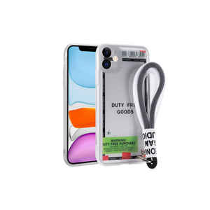 Étui en silicone à motifs de luxe pour iPhone 11 7 Plus avec sangle de poignet intégrée, cordon tendance, coque de protection pour téléphone portable - Modèle A53 - Product Image 1