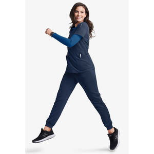 ชุดสครับสำหรับผู้หญิงชุดสครับเสื้อคอวีและกางเกงขาตรง6กระเป๋าทนทานฤดูร้อน - Product Image 2