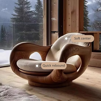 Fauteuil à bascule en bois massif de style italien relaxant, design moderne, cabine première classe simple, pour salon