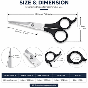 Ciseaux de coiffure professionnels de 7,5 pouces en acier inoxydable, lames ultra-affûtées, usage en salon, poignée ergonomique - Product Image 3