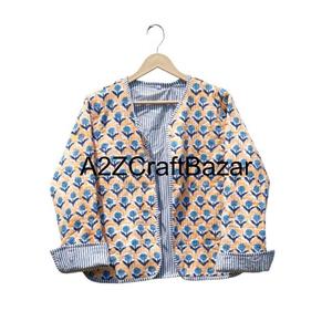 Veste d'hiver matelassée à manches longues en coton imprimé à la main pour femmes et filles, vêtements de bureau, vêtements de soirée, cadeau pour femmes - Product Image 1