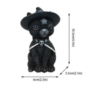 Decoración Artesanal de Resina de Gato Bruja Negro para Halloween, Adornos Festivos con Diseño Transfronterizo