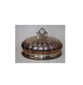 Cúpula de comida de metal resistente con estilo antiguo Premium para cubrir los alimentos con elegancia en recepciones de bodas y banquetes - Product Image 1