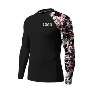 Protección solar Rash Guard para hombres UPF 50 + Mangas largas Rash Guard BJJ MMA Camisa de compresión - Product Image 1