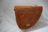 Sac bandoulière bohème géométrique en cuir véritable avec fermoir pour toutes les saisons