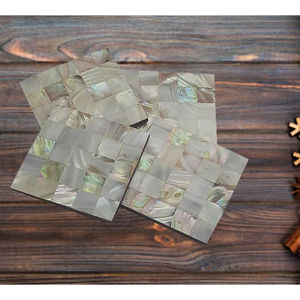 Meilleure qualité nacre caboteur forme carrée vaisselle de Table tasse tapis sous-verres Table à manger accessoires fournitures - Product Image 3