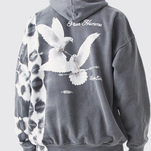 เสื้อฮู้ดดี้ผู้ชายแบบซับลิเมชั่น ผ้าฝ้าย 100% คุณภาพสูง สั่งซื้อจำนวนมากได้ MOQ ต่ำ ผ่านกระบวนการ Acid Wash ทรงโอเวอร์ไซส์ ขายดีที่สุด แฟชั่น - Product Image 6