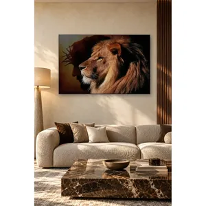 Impression sur toile Fida Lion avec couronne d'épines Shadow - Product Image 4