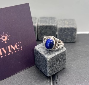 Handmade 925 Sterling Silver Vintage Bezel Set Natural Blue <b>Lapis</b> <b>Lazuli</b> Engagement <b>Ring</b> Third Party Certified - Product Image 2