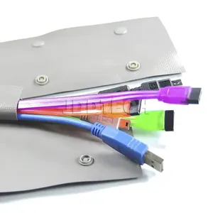 Luva de PVC para gerenciamento de cabos de botões com botão reversível