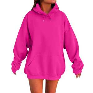 Sudaderas Casuales de Otoño para Mujer, 100% Algodón, Felpa, 240g, Tejidas, Transpirables, Forradas, Bordadas, Estampadas, con Bolsillos - Product Image 4
