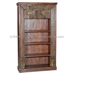 Étagère sculptée indienne arc fenêtre Style Antique présentoir de livre artisanat fait à la main