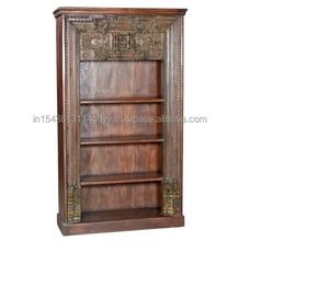 Étagère sculptée indienne arc fenêtre Style Antique présentoir de livre artisanat fait à la main - Product Image 4