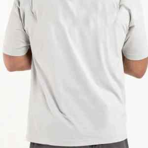 Vente en gros 100% T-shirts à manches courtes personnalisés en coton pour hommes coupe ample couleur unie style formel avant Logo surdimensionné tricoté - Product Image 2