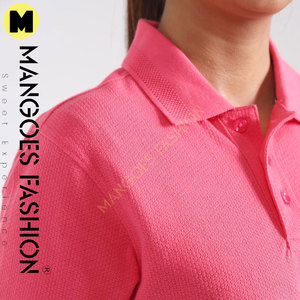 T-shirt de golf à logo brodé personnalisé T-shirts polo de couleur unie 100% coton Chemises polo pour femmes - Product Image 6