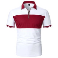 Vente chaude Polo à manches courtes T-Shirt vêtements pour hommes coton grande taille bloc couleur demi fermeture éclair respirant hommes polos