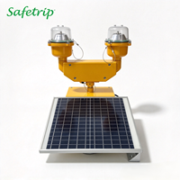Feu d'obstruction solaire double à faible intensité de type B, lumière d'avertissement aéroportuaire à LED rouge, feu d'obstacle aéronautique