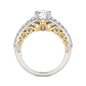 Jeulia 18K Gold Plated Diamond Inlay Crown Engagement Ring-Fashionable Korean Trendy Style - Product Image 1
