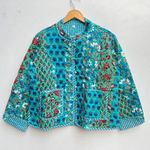 Chaqueta de Algodón Acolchada Estilo Burfi Hecha a Mano en India, Unisex, Novedades, Estilo Bohemio, Abrigo de Invierno Tejido a Crochet con Botones, Otoño - Product Image 1