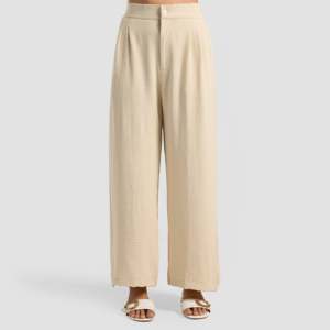 Pantalon Cargo Décontracté Slevedge Biscotti Taille Haute Ample 100% Lin Respirant avec Tissu Toile Froissée - Product Image 2