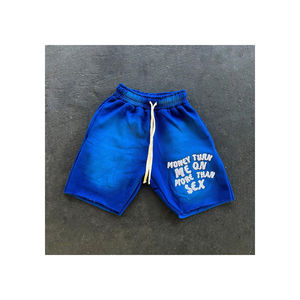 Pantalones cortos de Jogger de lavado ácido de alta calidad para hombre logotipo personalizado 100% algodón serigrafía de verano - Product Image 1