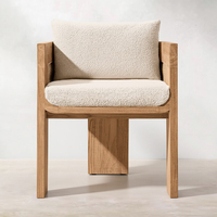 Ensemble de salle à manger d'extérieur en teck massif de haute qualité, résistant aux intempéries, table et chaises de patio durables, idéal pour villa, jardin, resort