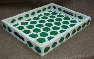 Elegant Premium Bone Inlay Metal Serving <b>Tray</b> for Dining Table Decorative or <b>Food</b> Serving in Home Hotel Restaurant - Product Image 3