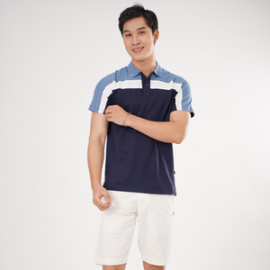 เสื้อโปโลแขนสั้นสำหรับผู้ชายเสื้อโปโลแขนสั้นผ้าสแปนเด็กซ์โพลีเอสเตอร์สำหรับใส่เล่นกอล์ฟเสื้อโปโลแขนสั้นสำหรับผู้ชาย - Product Image 1