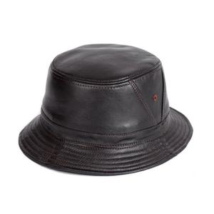 Sombrero de cubo de cuero de Color negro liso Reversible de alta calidad para hombres y mujeres Sombreros de cubo veganos de estilo callejero sólido Hip Hop - Product Image 5