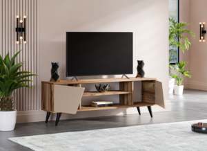 Meuble TV Matmazel Beige moderne du fabricant turc Mobilier de maison en bois européen pour salon chambre à coucher Hot Seller Hotels - Product Image 5