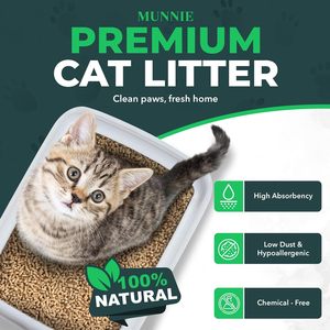 Litière pour chat Munnie 30L Biodégradable Sans poussière Non parfumée Ultra-absorbante Briquette de litière pour chat pour chats et chatons - Product Image 3